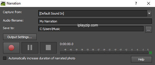 PhotoStage Slideshow maker record narrations screenshot.